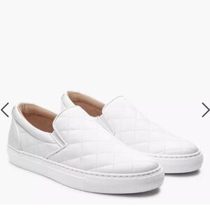 Greats The Wooster Quilted Blanco Slip On Leather Sneakers in White 38